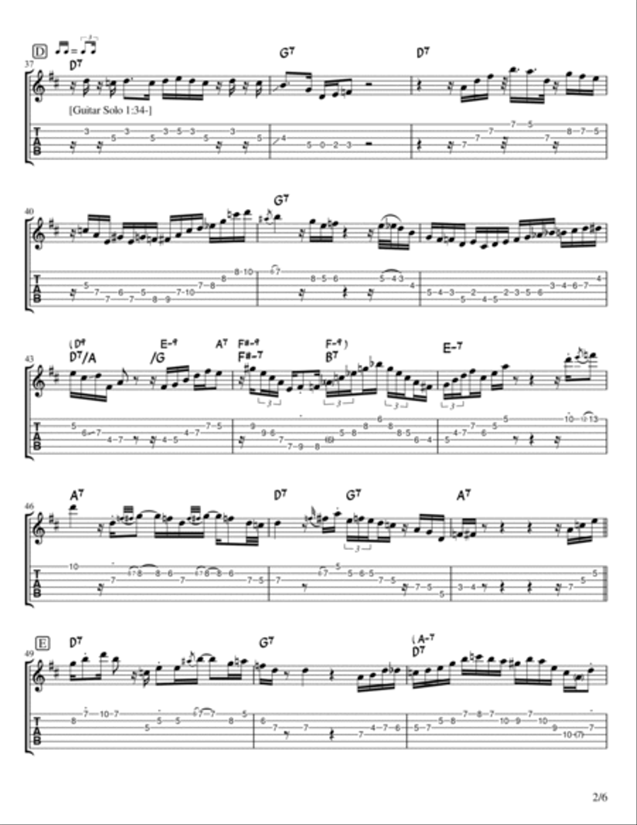 D Natural Blues D Natural Blues Electric Guitar scores gallery preview page 2