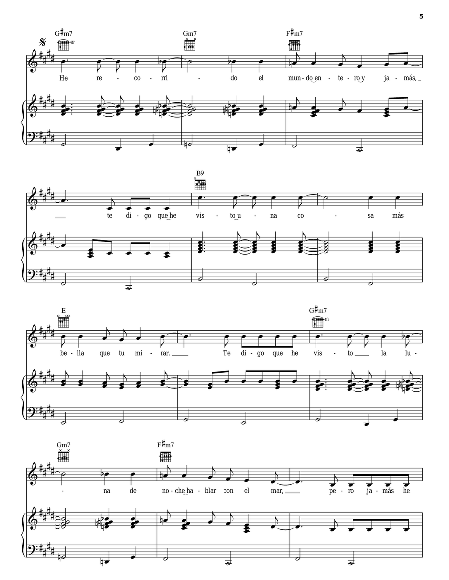 Lo Que Me Gusta A Mi Piano, Vocal, Guitar scores gallery preview page 5