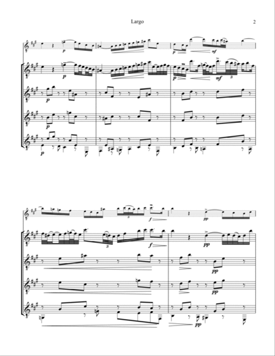 Arioso (Largo) from Cantata 156 for guitar quartet (ornamented) Guitar Ensemble scores gallery preview page 3