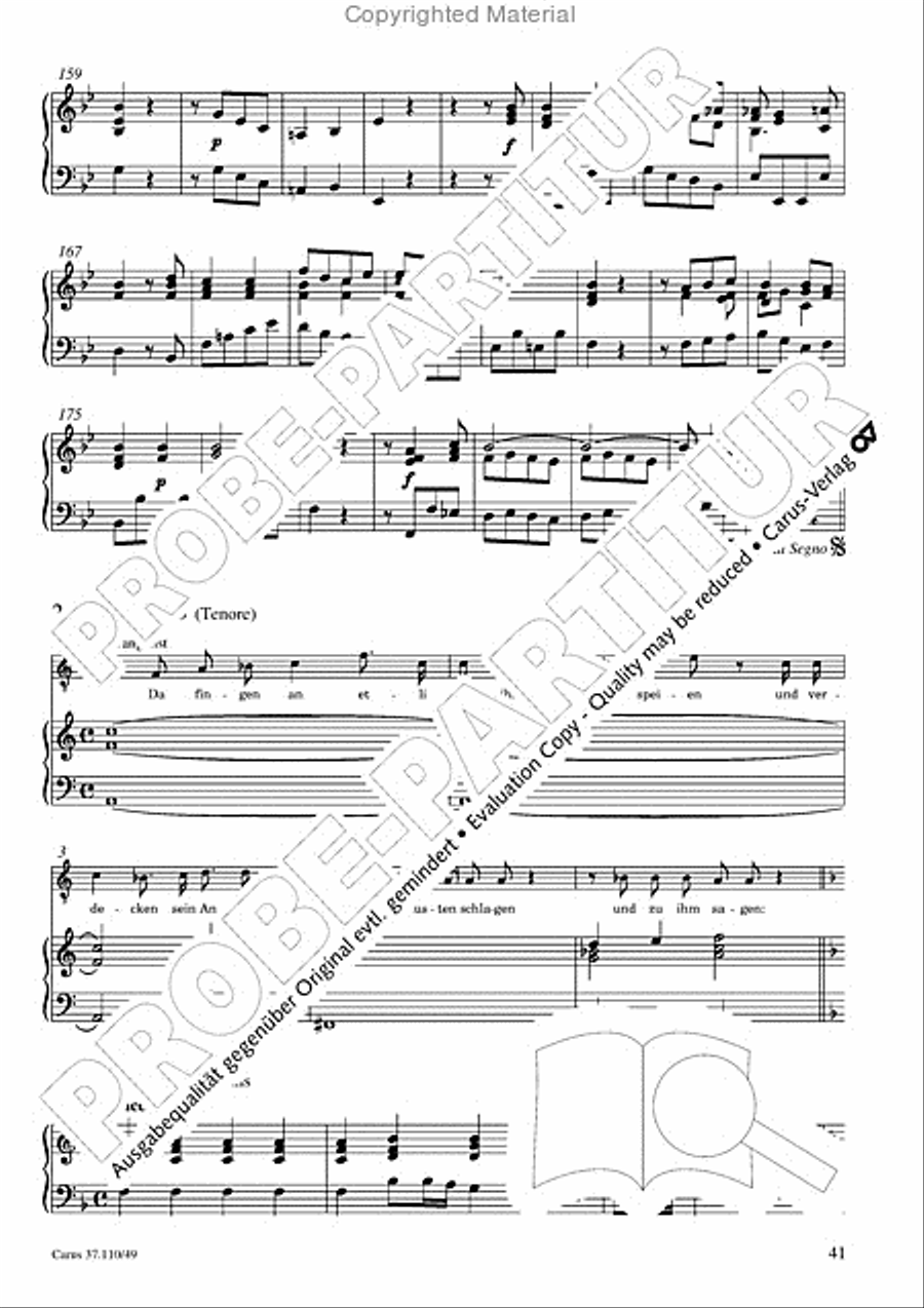 Markuspassion. Werkausgabe Reihe 1, Bd. 7 (Homilius) Organ scores gallery preview page 42
