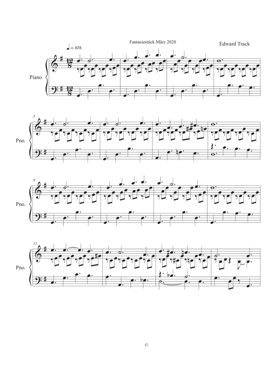 Fantasiestuck, Fantasie for piano solo in romantic style Piano Solo scores gallery preview page 1
