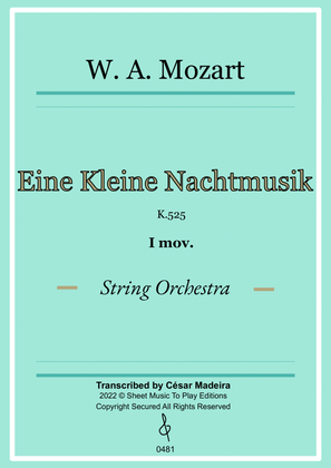 Eine Kleine Nachtmusik (1 mov.) - String Orchestra - Original Version (Full Score and Parts)
