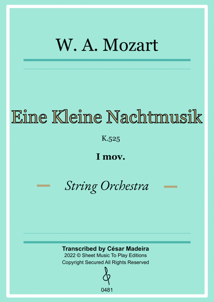 Eine Kleine Nachtmusik (1 mov.) - String Orchestra - Original Version (Full Score and Parts) image number null
