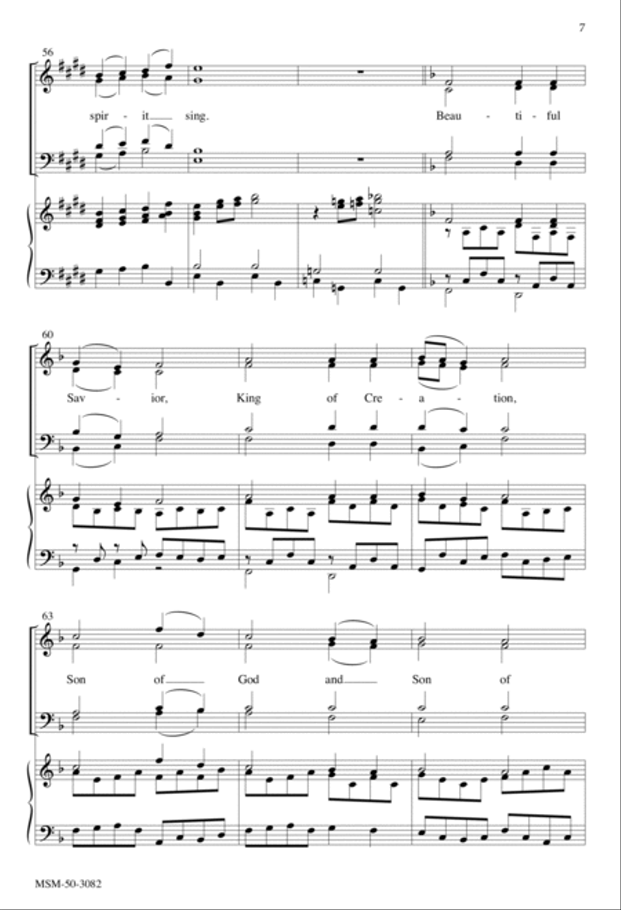 Fairest Lord Jesus 4-Part scores gallery preview page 7