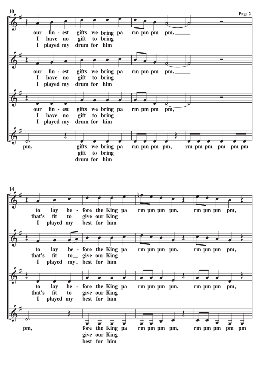The Little Drummer Boy The Little Drummer Boy SSAA scores gallery preview page 2
