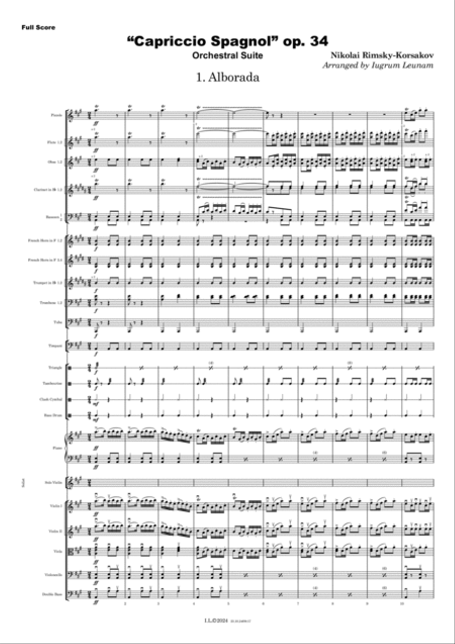 Capriccio Spagnol Full Orchestra scores gallery preview page 3