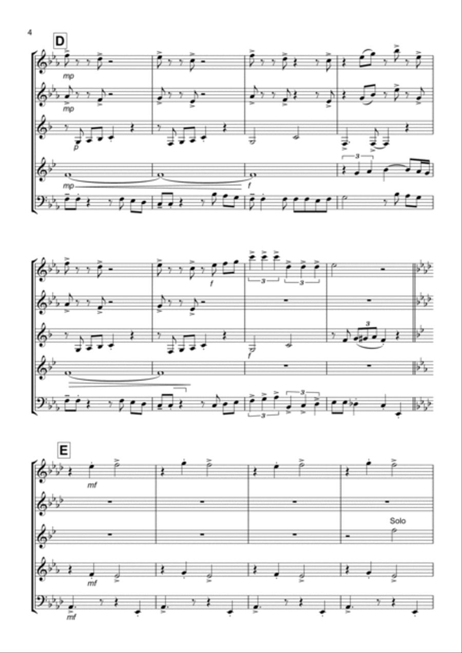 The Continental for Wind Quintet Woodwind Quintet scores gallery preview page 4