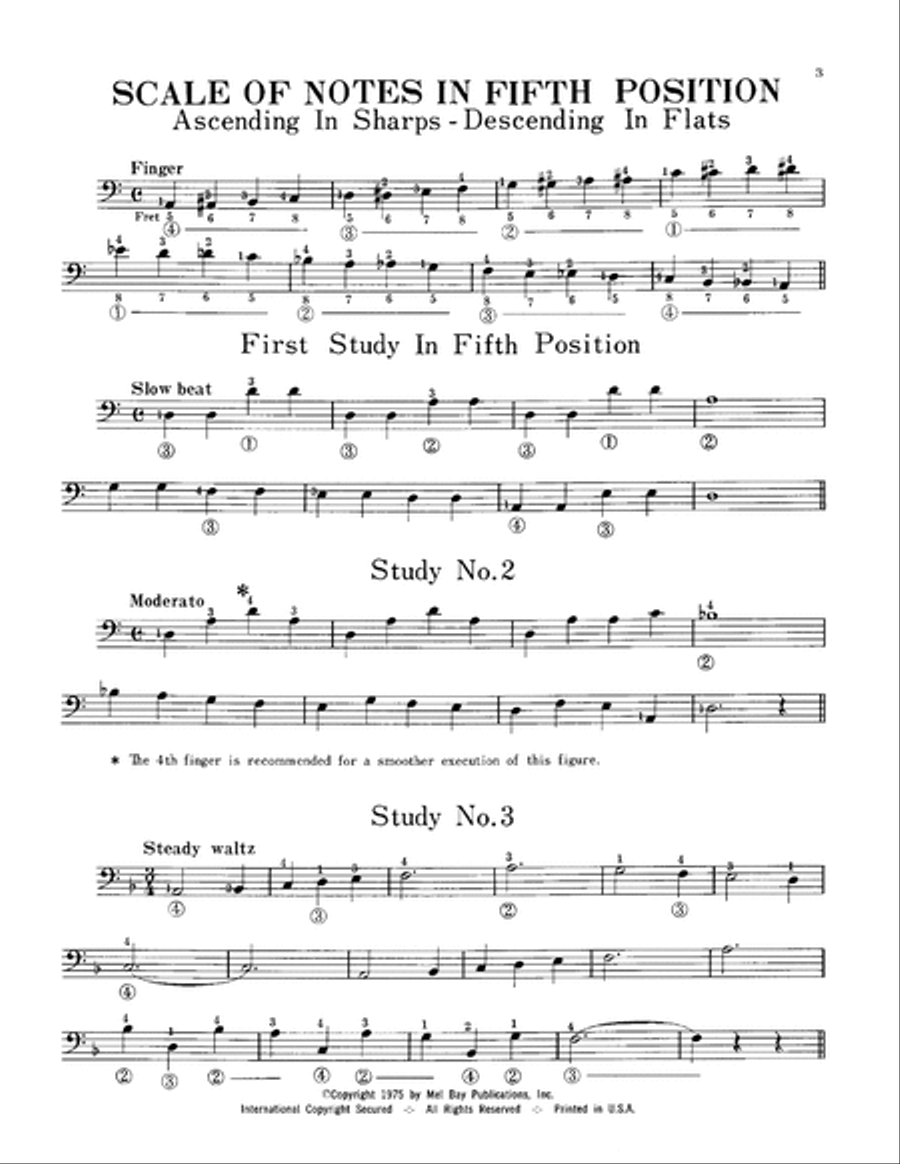 Electric Bass Position Studies Classical Guitar scores gallery preview page 4