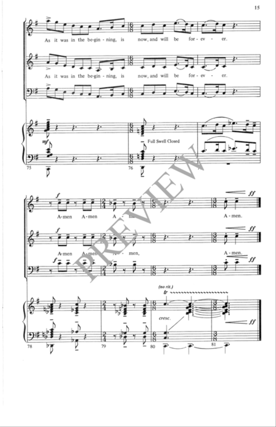I Will Exalt You, O Lord I Will Exalt You, O Lord 4-Part scores gallery preview page 16