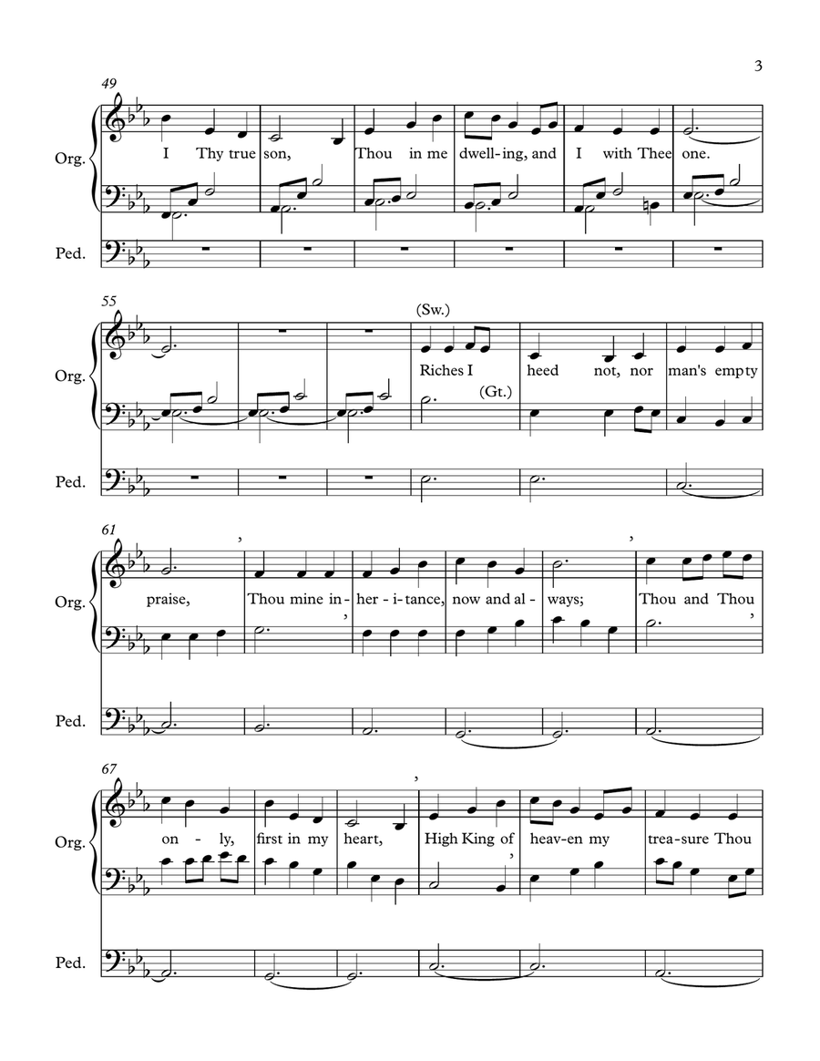 Be Thou My Vision (Tune: Slane) Organ Solo scores gallery preview page 3