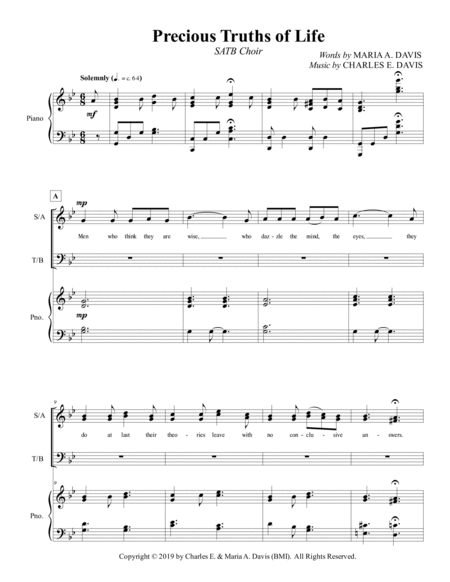 Precious Truths of Life - SATB Choir image number null