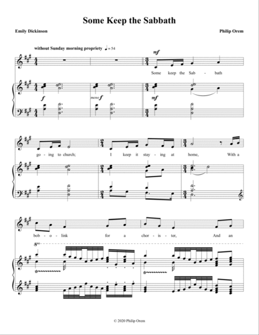 Emily Dickinson Songs (voice and piano) Choir scores gallery preview page 3