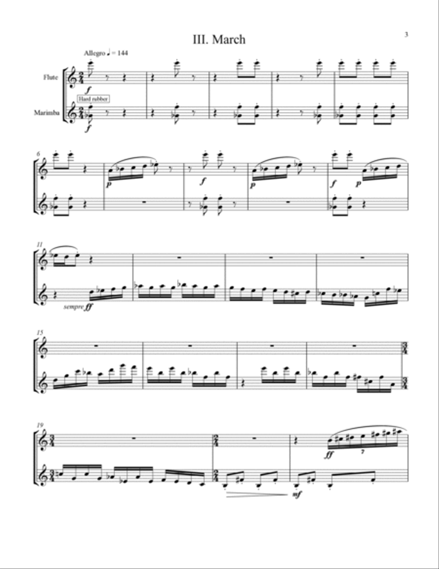 Diversions For Flute & Marimba Flute scores gallery preview page 3