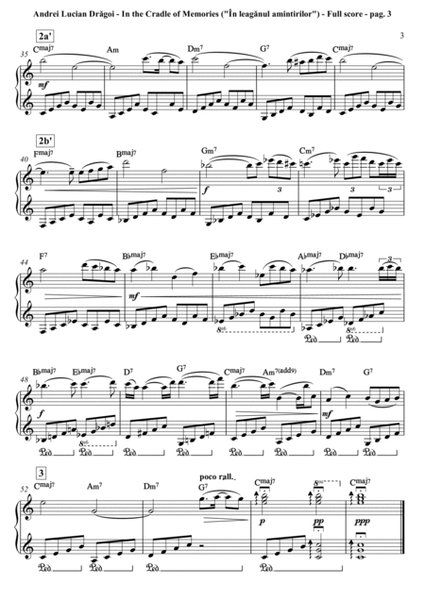 In the Cradle of Memories ("În leagănul amintirilor") - arr. for G-clef piano/harp (GCP/GCH) (from image number null