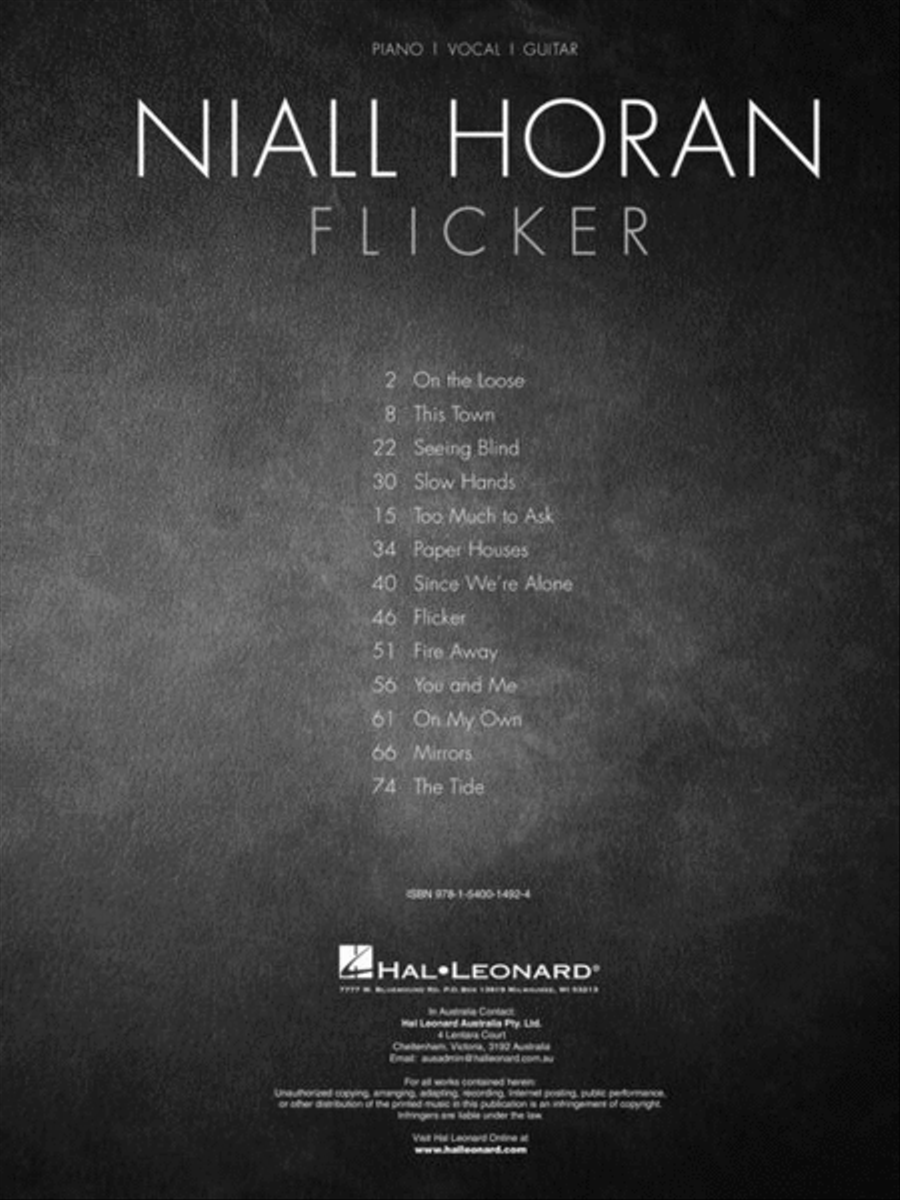Niall Horan – Flicker Piano, Vocal, Guitar scores gallery preview page 4
