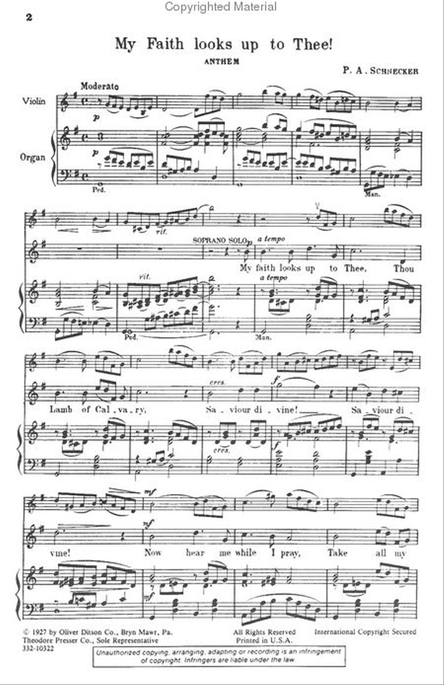 My Faith Looks Up To Thee 4-Part scores gallery preview page 2