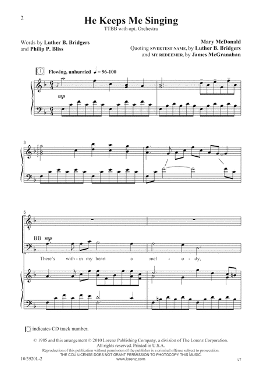 He Keeps Me Singing TTBB scores gallery preview page 3