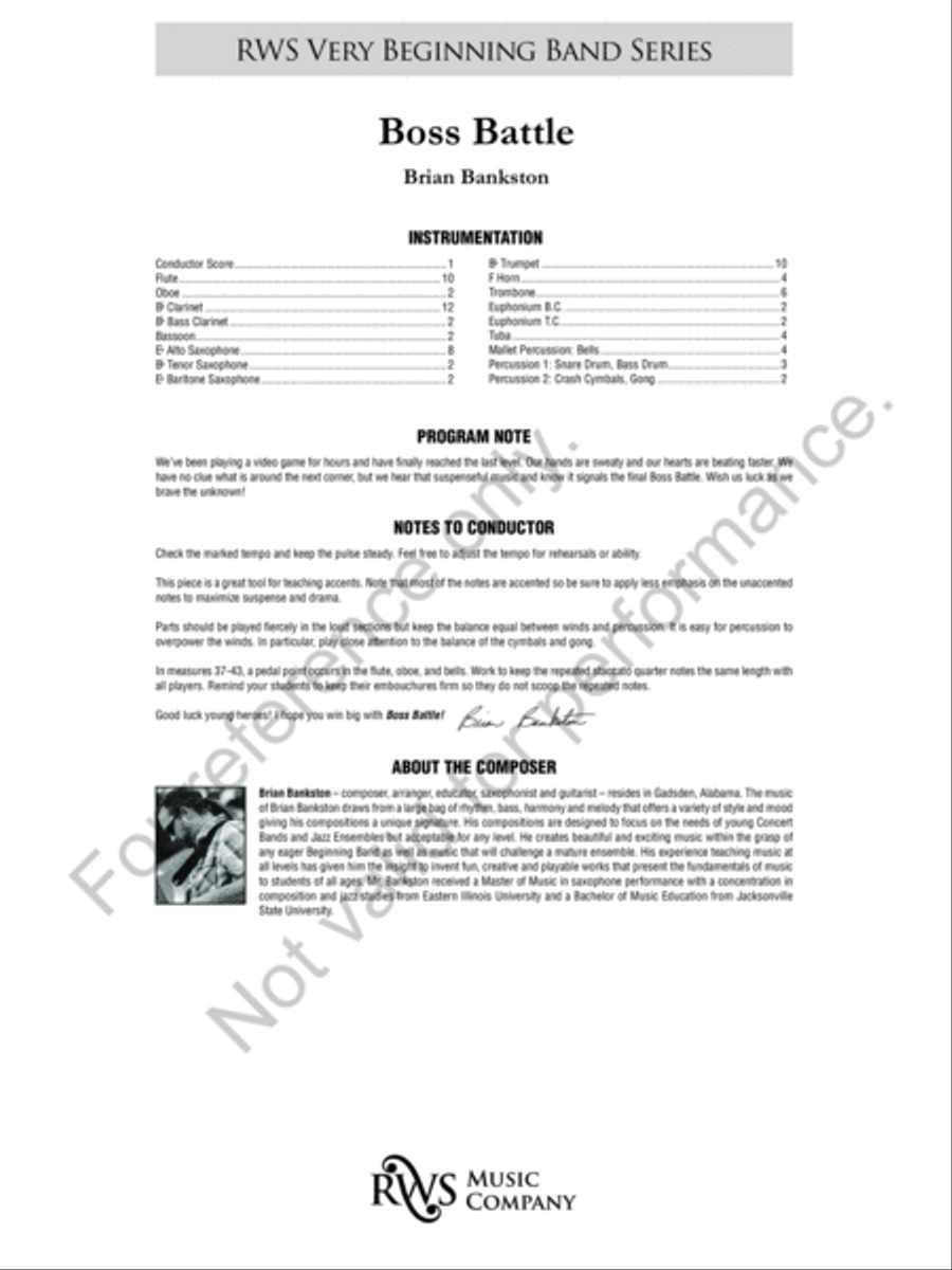 Boss Battle Concert Band scores gallery preview page 3