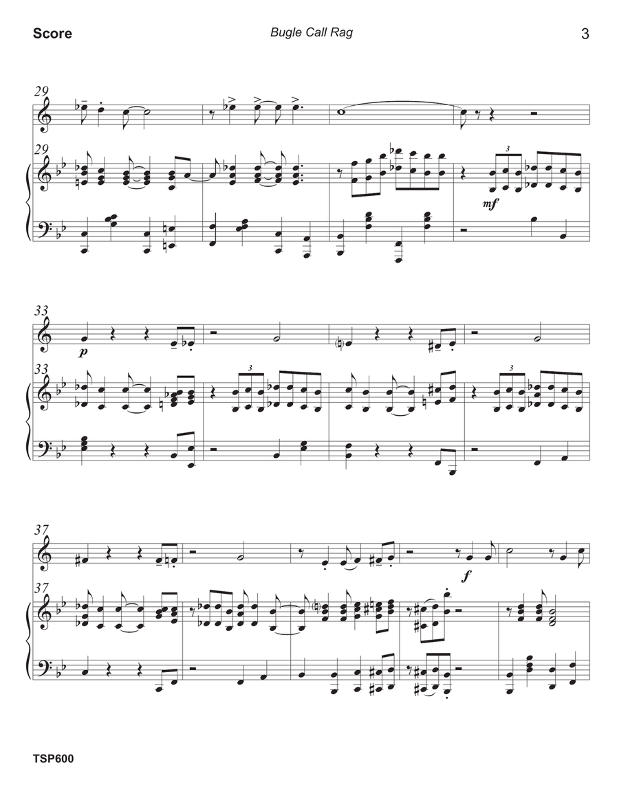 BUGLE CALL RAG - TRUMPET SOLO with Piano Accompaniment B-Flat Trumpet scores gallery preview page 3