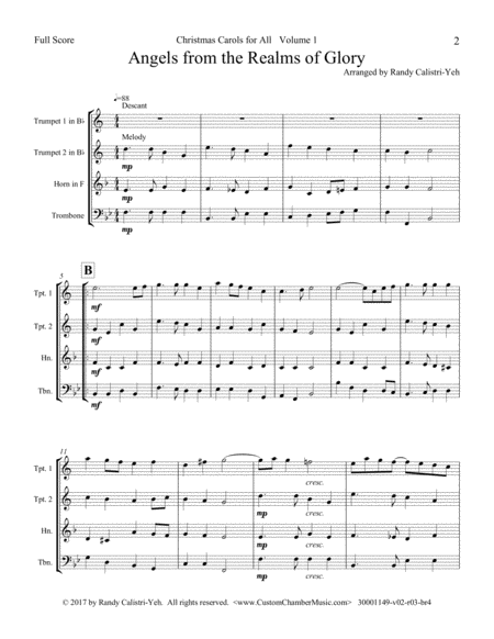 Christmas Carols for All, Volume 1 (for Brass Quartet)