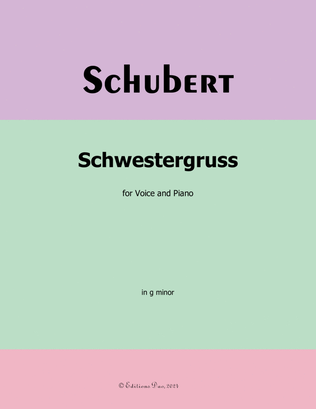 Book cover for Schwestergruss, by Schubert, in g minor