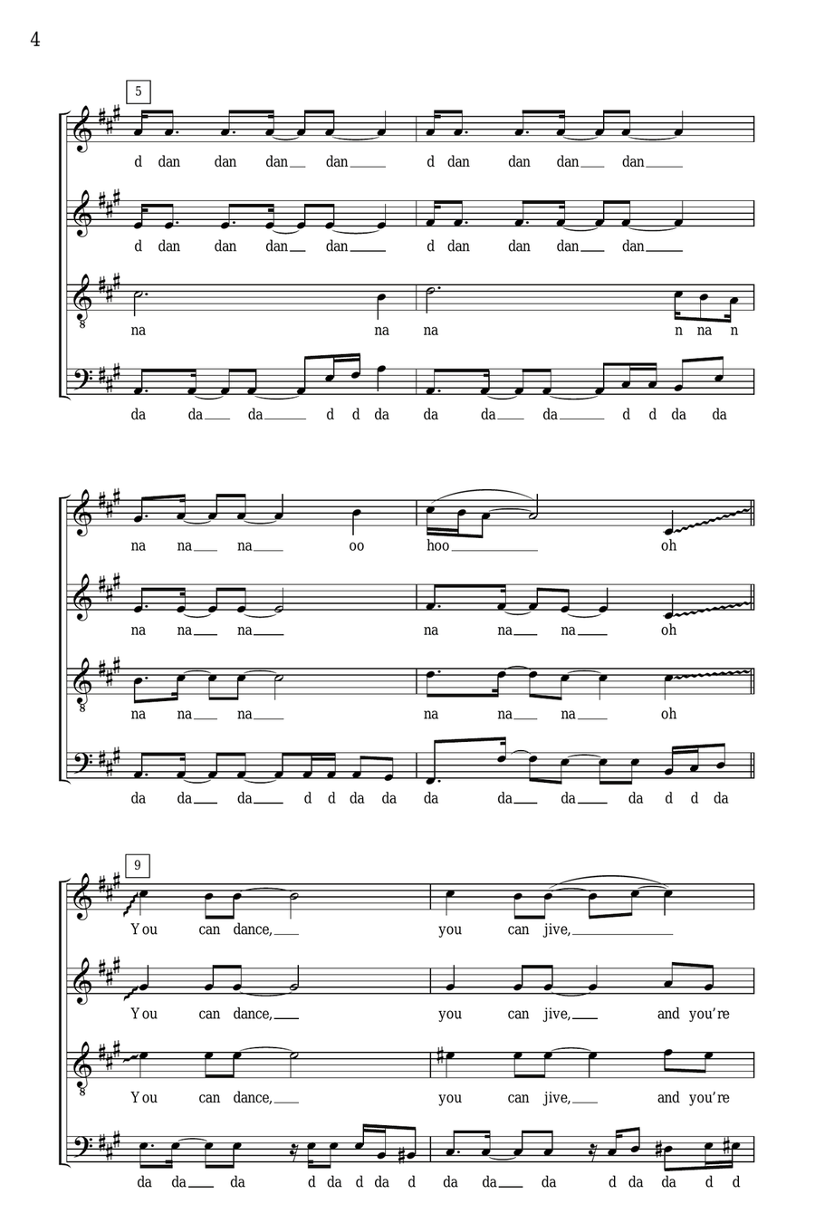 Dancing Queen (arr. Deke Sharon) 4-Part scores gallery preview page 2