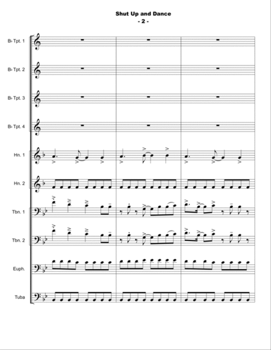 Shut Up And Dance Brass Ensemble scores gallery preview page 3
