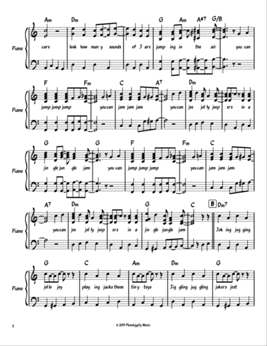 Jee Jolly Jeepers - Piano/Vocal/Guitar Piano, Vocal, Guitar scores gallery preview page 2