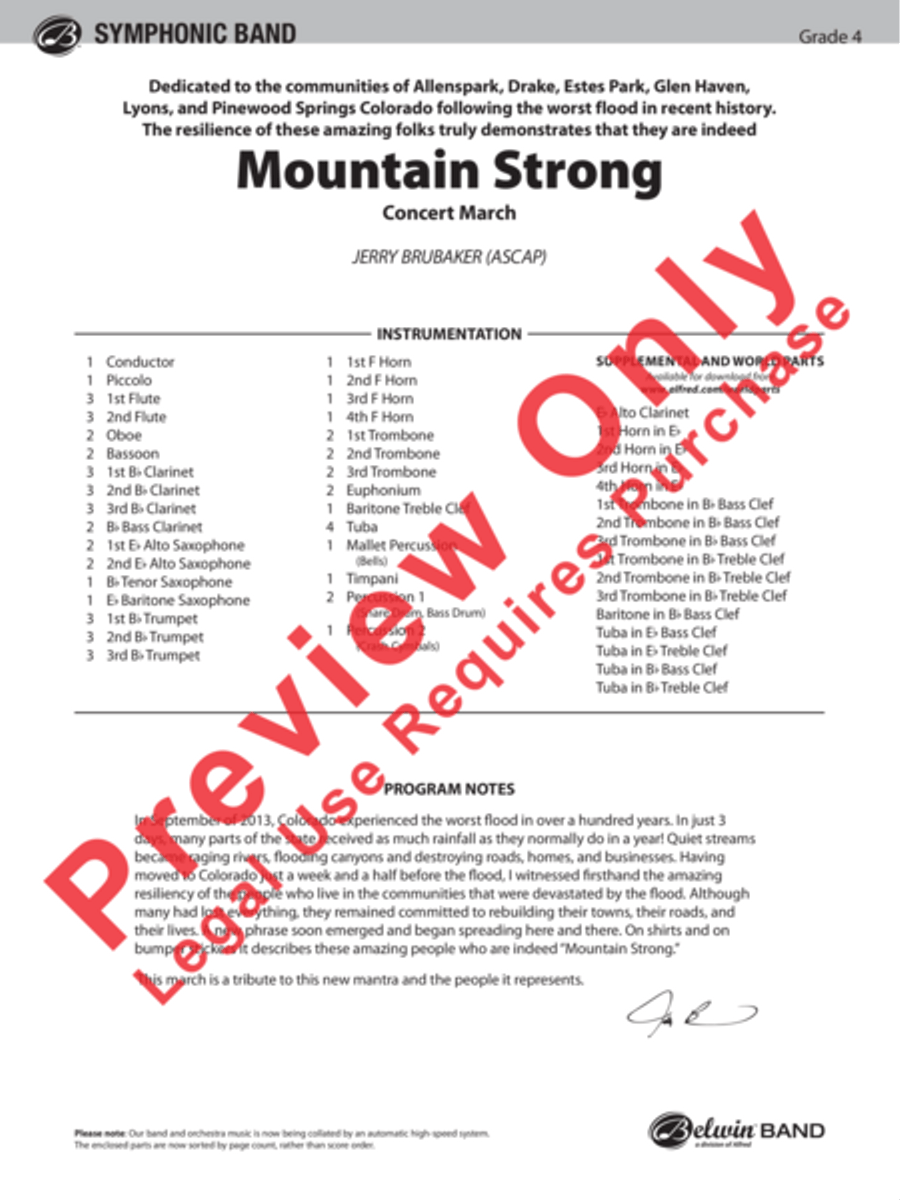 Mountain Strong Concert Band scores gallery preview page 2
