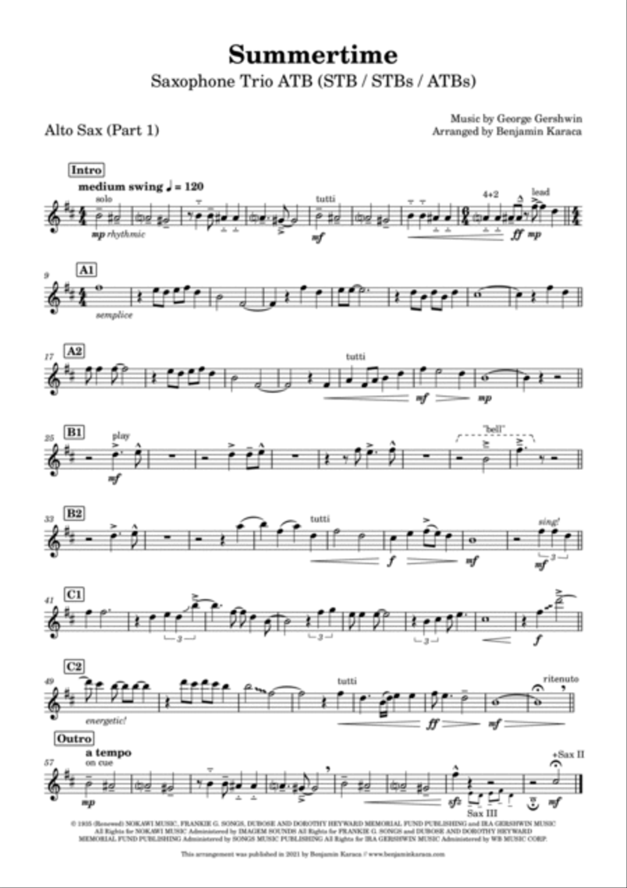 Summertime Woodwind Trio scores gallery preview page 4