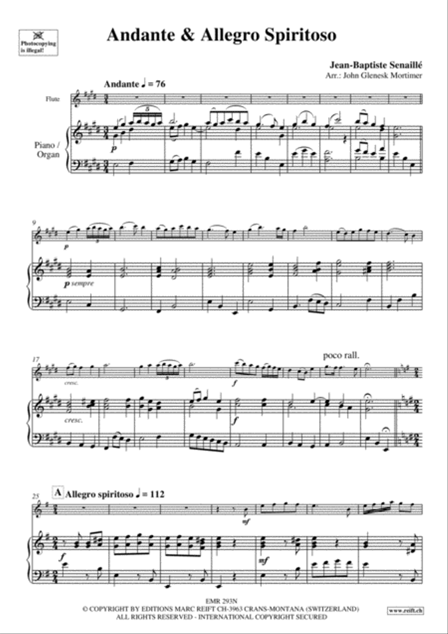 Andante & Allegro Spirituoso Flute Solo scores gallery preview page 3
