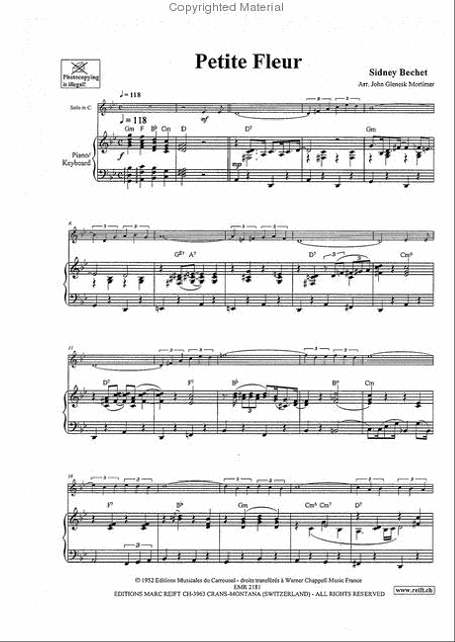 Petite Fleur Clarinet Solo scores gallery preview page 4