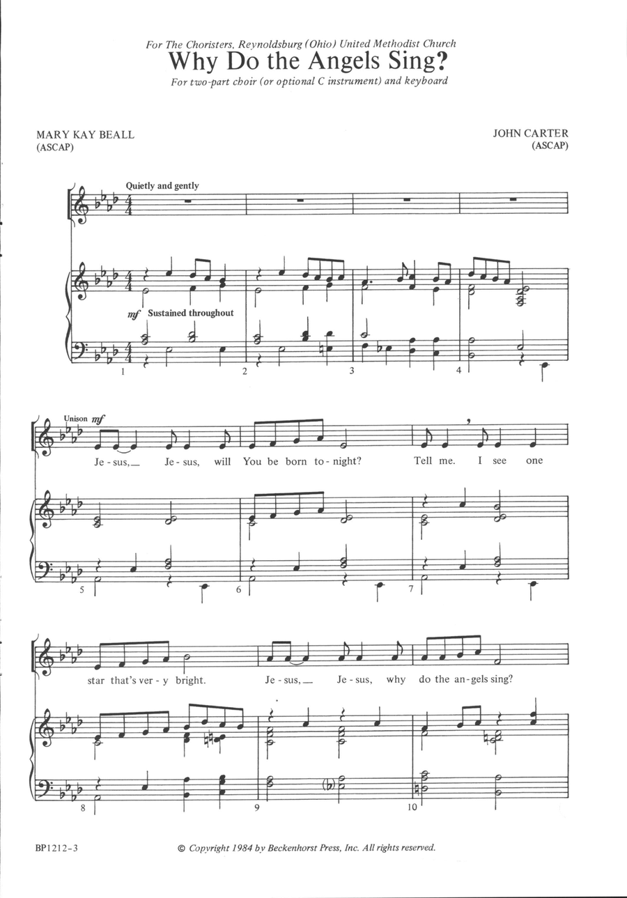 Why Do the Angels Sing? 2-Part scores gallery preview page 2