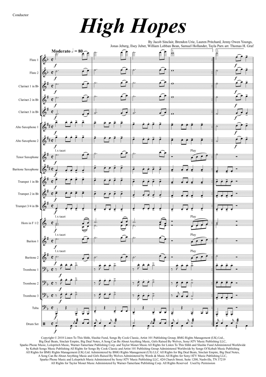 High Hopes Concert Band scores gallery preview page 1