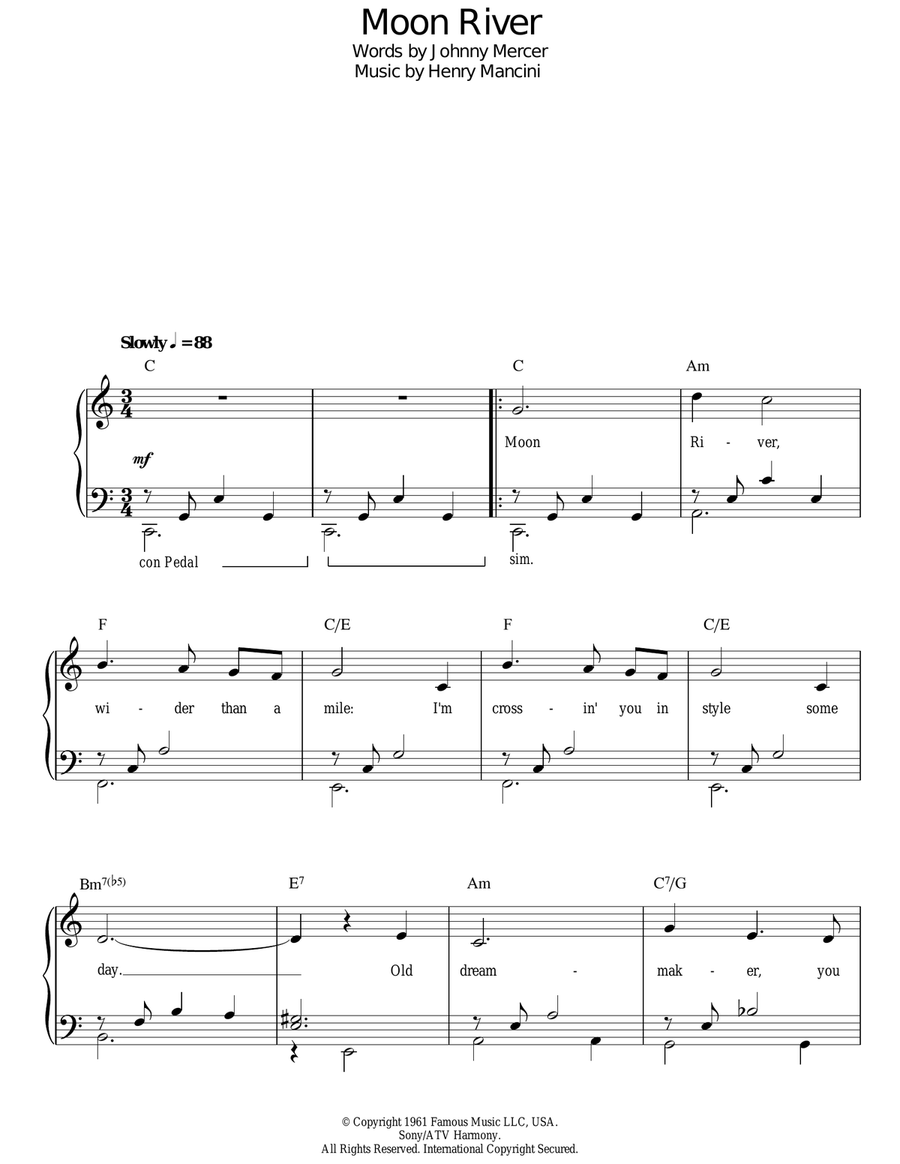 Moon River Moon River Voice scores gallery preview page 1