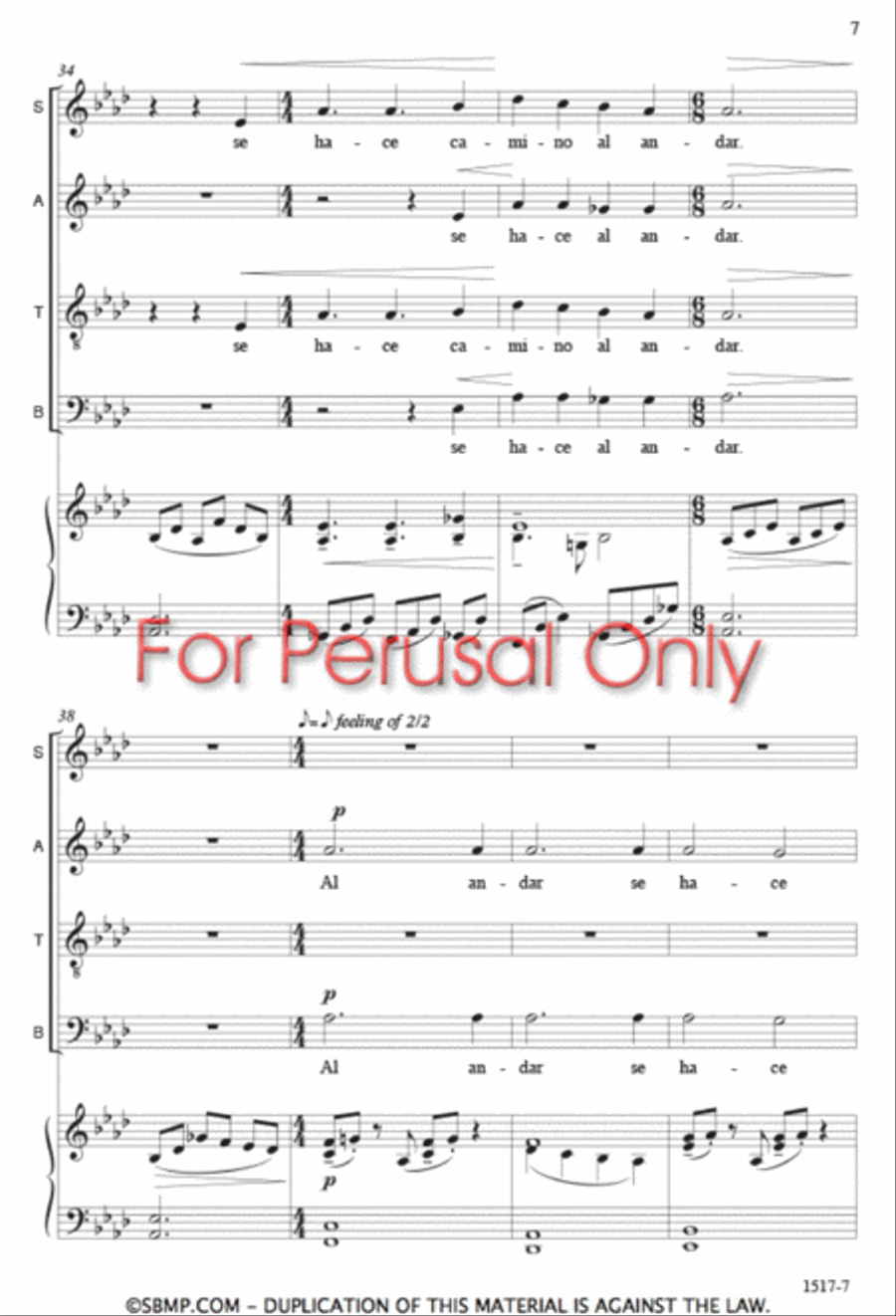 La Cancion del Caminante La Cancion del Caminante 4-Part scores gallery preview page 6