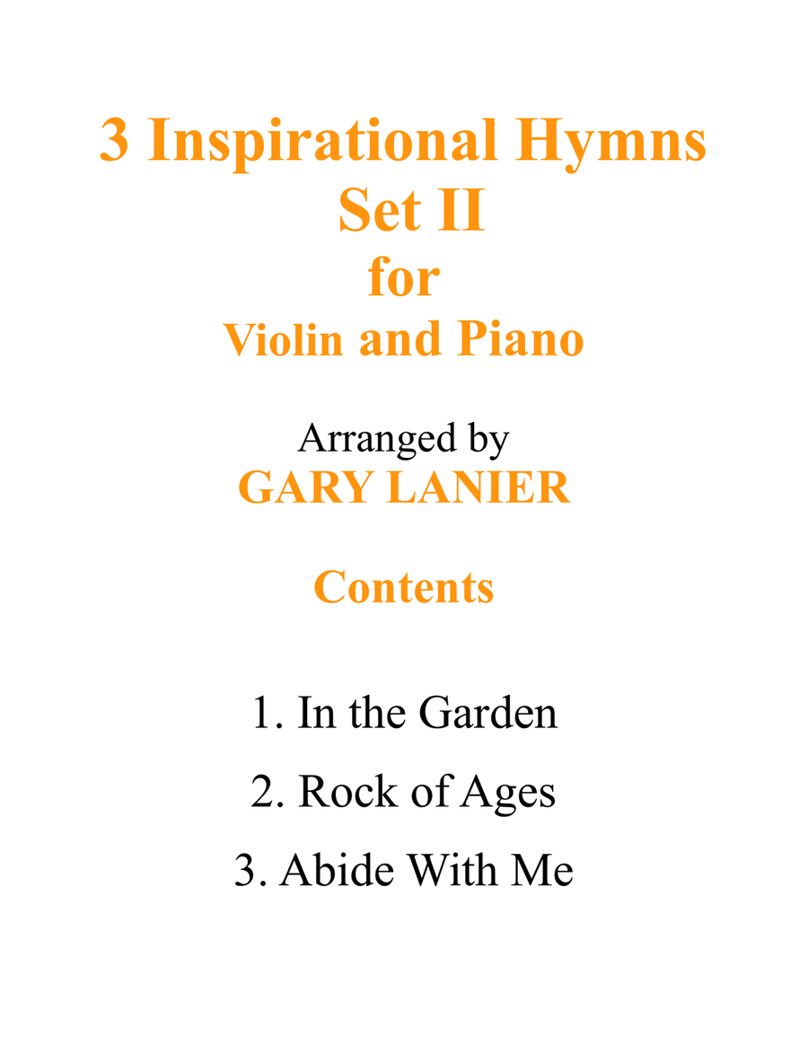 3 INSPIRATIONAL HYMNS, SET II (Duets for Violin & Piano) Violin Solo scores gallery preview page 2