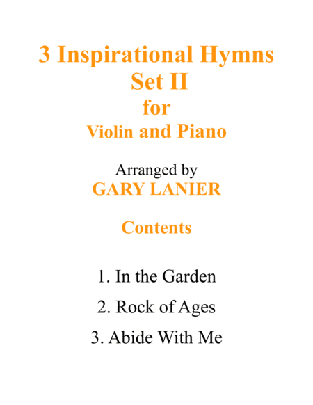 3 INSPIRATIONAL HYMNS, SET II (Duets for Violin & Piano) image number null