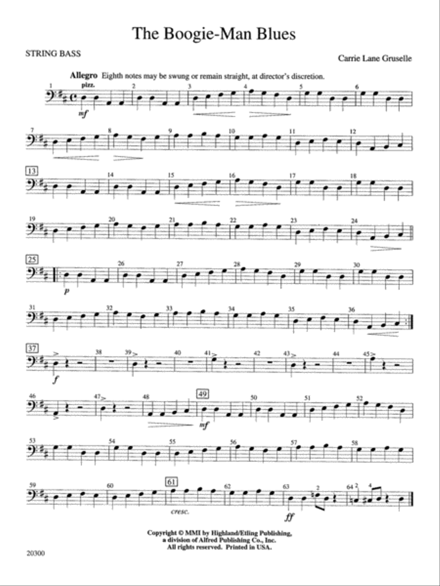 The Boogie-Man Blues: String Bass String Orchestra scores gallery preview page 1