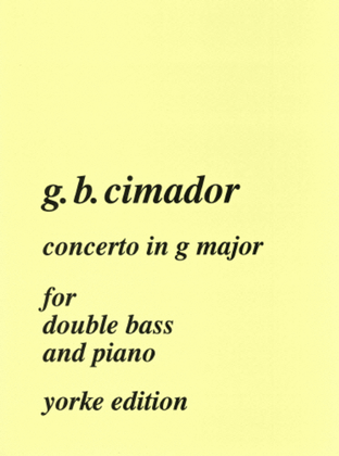 Concerto in G major. DB & Pf