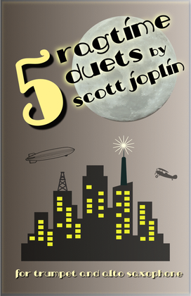 Book cover for Five Ragtime Duets by Scott Joplin for Trumpet and Alto Saxophone