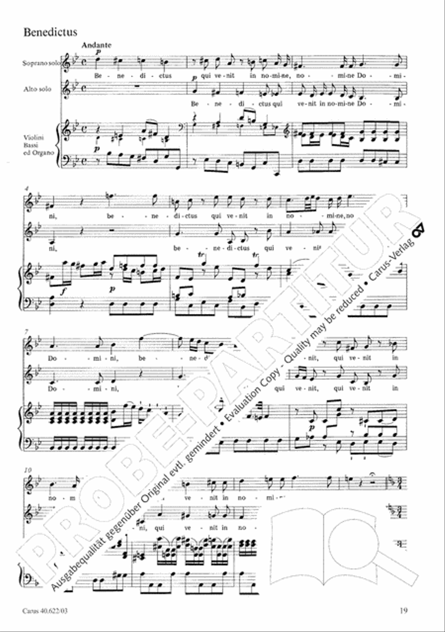 Missa brevis in D minor 4-Part scores gallery preview page 24