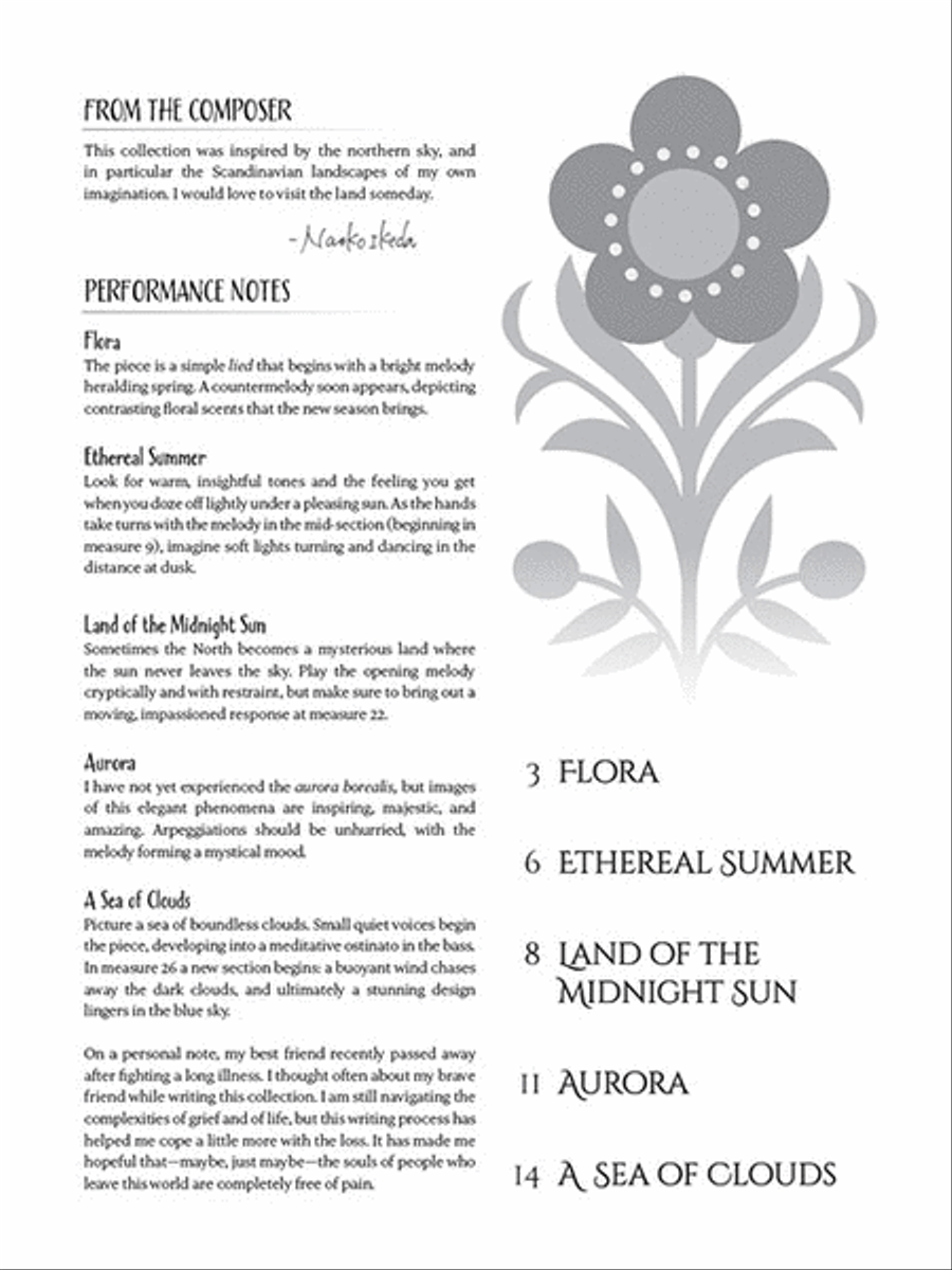 Aurora - 5 Original Piano Solos Inspired by the North Piano Solo scores gallery preview page 2