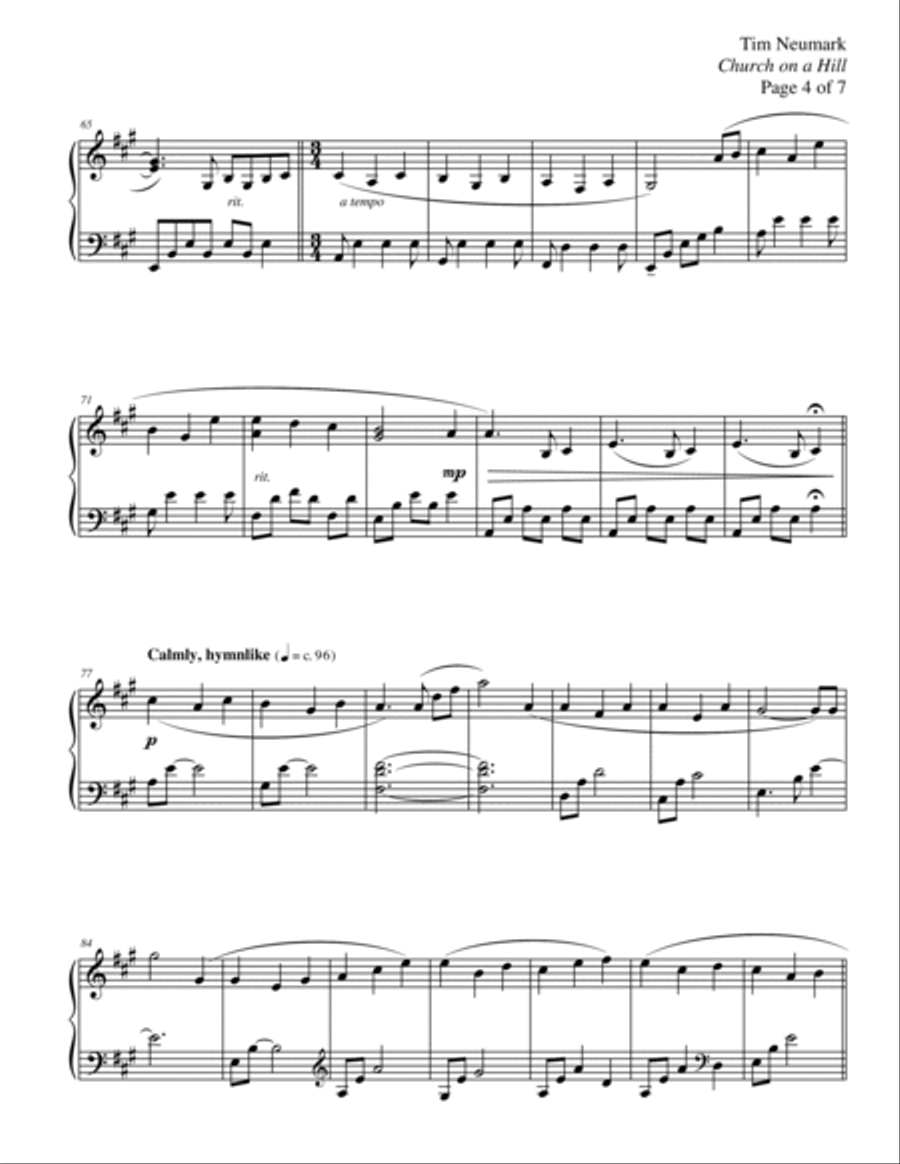Church on a Hill Church on a Hill Piano Solo scores gallery preview page 4