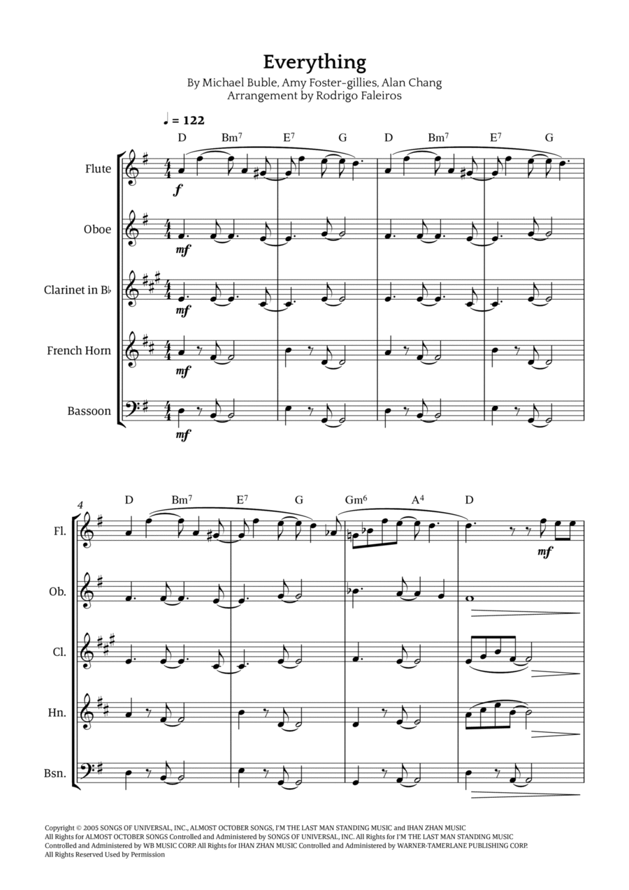Everything Everything Woodwind Quintet scores gallery preview page 1