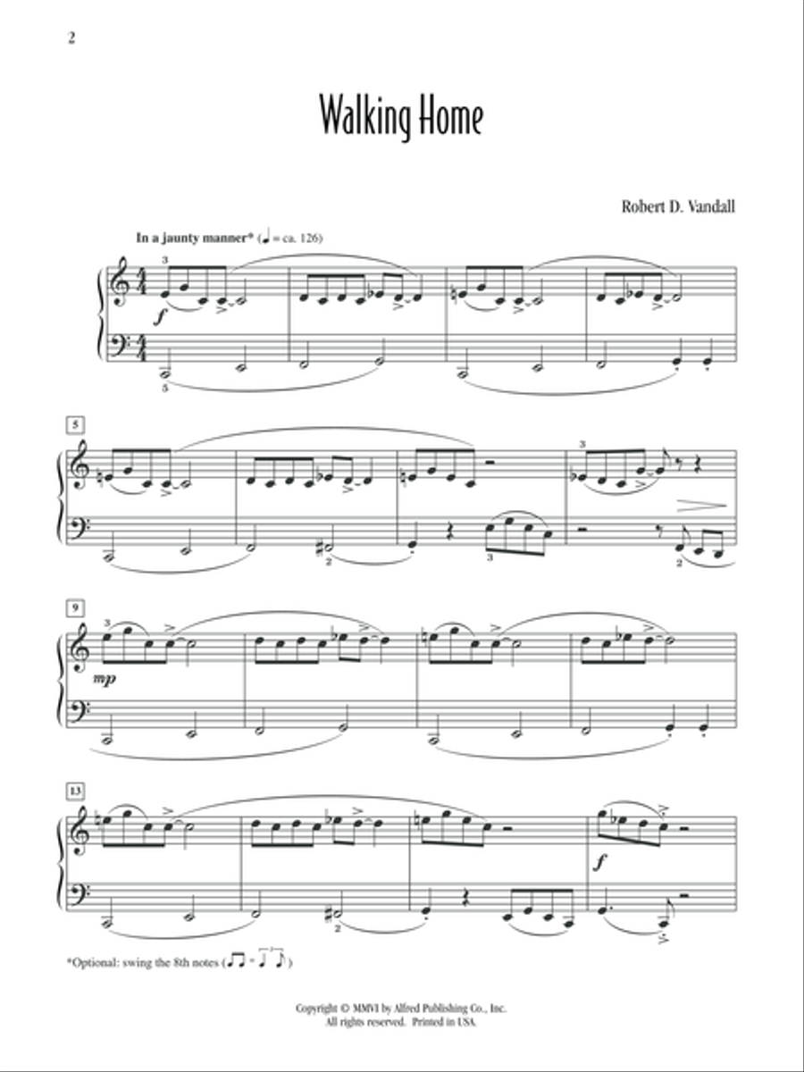 Walking Home Piano Solo scores gallery preview page 2