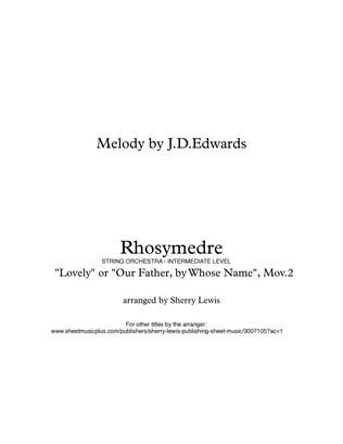 Book cover for RHOSYMEDRE - Original Hymn and Variations - String Orchestra, Intermediate Level for 2 violins, viol