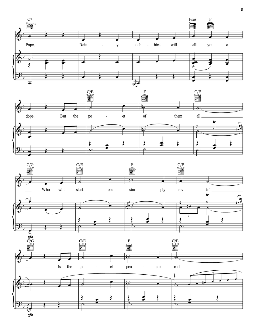Brush Up Your Shakespeare (from Kiss Me, Kate) Piano, Vocal, Guitar scores gallery preview page 3