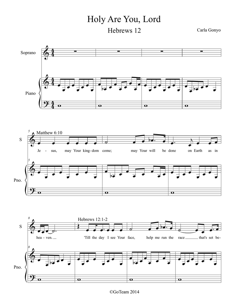 Holy Are You, Lord SSA scores gallery preview page 1