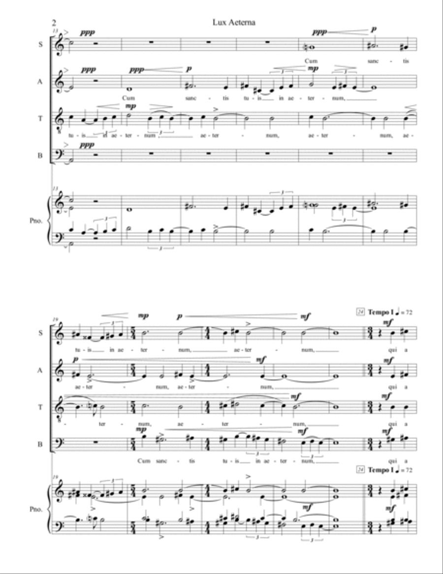 Lux Aeterna 4-Part scores gallery preview page 3